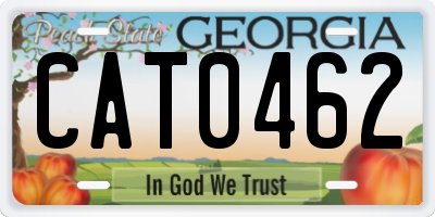GA license plate CAT0462