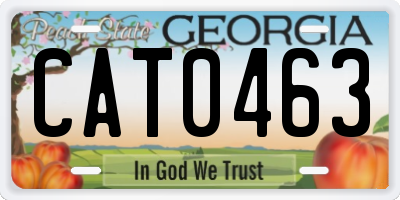 GA license plate CAT0463