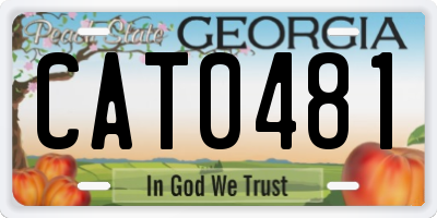 GA license plate CAT0481