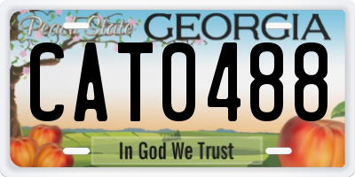 GA license plate CAT0488