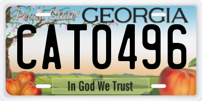 GA license plate CAT0496