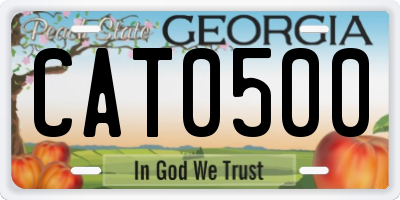GA license plate CAT0500