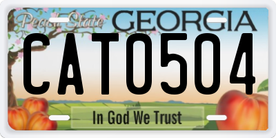 GA license plate CAT0504