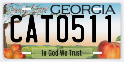 GA license plate CAT0511