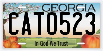 GA license plate CAT0523