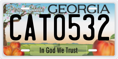 GA license plate CAT0532