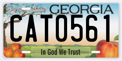 GA license plate CAT0561