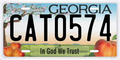 GA license plate CAT0574