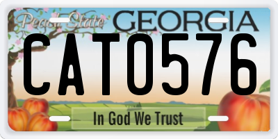 GA license plate CAT0576