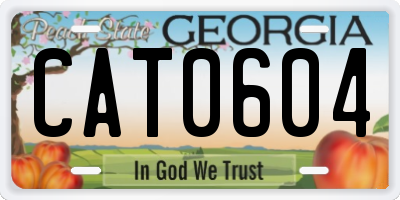 GA license plate CAT0604