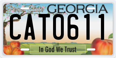 GA license plate CAT0611