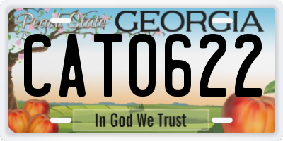 GA license plate CAT0622