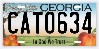 GA license plate CAT0634