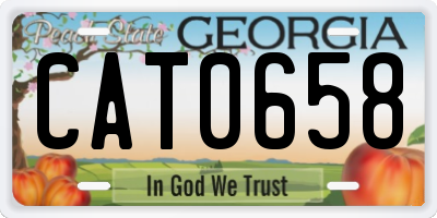 GA license plate CAT0658
