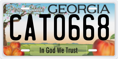 GA license plate CAT0668