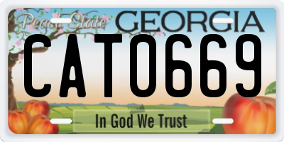 GA license plate CAT0669