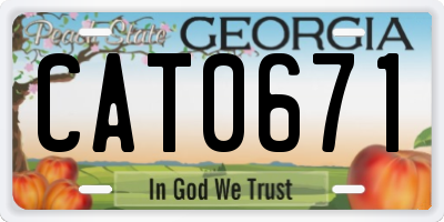 GA license plate CAT0671