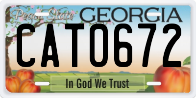 GA license plate CAT0672