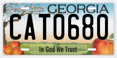 GA license plate CAT0680