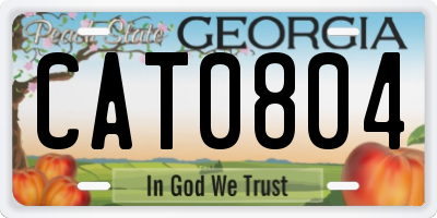 GA license plate CAT0804