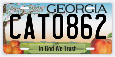 GA license plate CAT0862