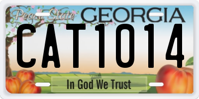 GA license plate CAT1014