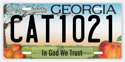 GA license plate CAT1021