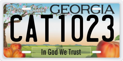 GA license plate CAT1023