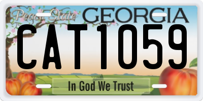 GA license plate CAT1059