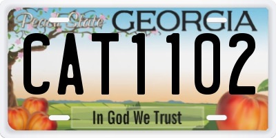 GA license plate CAT1102