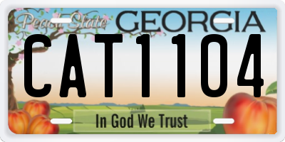 GA license plate CAT1104