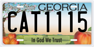 GA license plate CAT1115
