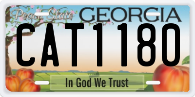 GA license plate CAT1180