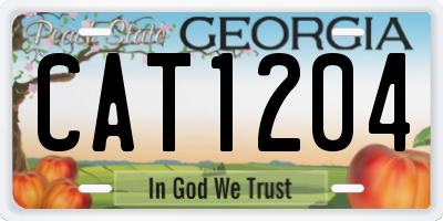 GA license plate CAT1204