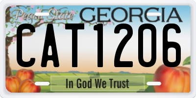 GA license plate CAT1206