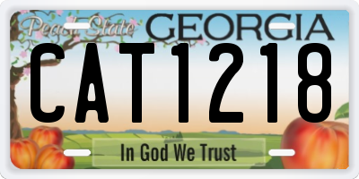 GA license plate CAT1218