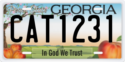 GA license plate CAT1231