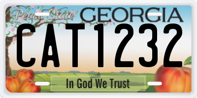 GA license plate CAT1232