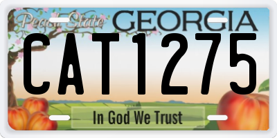 GA license plate CAT1275