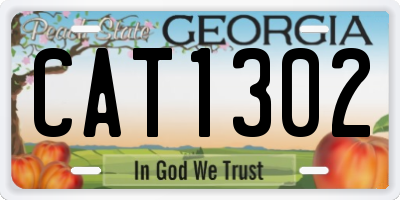 GA license plate CAT1302