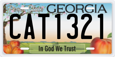 GA license plate CAT1321