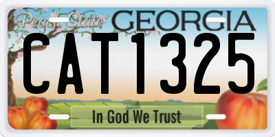 GA license plate CAT1325