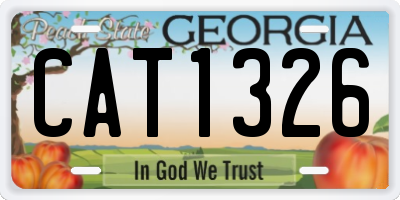 GA license plate CAT1326