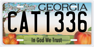 GA license plate CAT1336