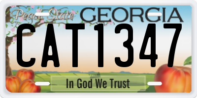 GA license plate CAT1347