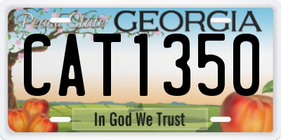 GA license plate CAT1350