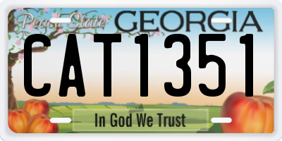 GA license plate CAT1351