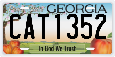GA license plate CAT1352