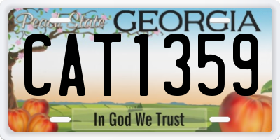 GA license plate CAT1359