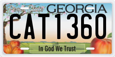 GA license plate CAT1360